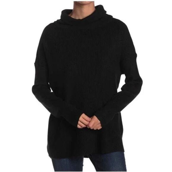 Devotion by Cyrus Women's Cowl Neck Ribbed Tunic Sweater in Black Small MSRP $54 - Picture 1 of 5